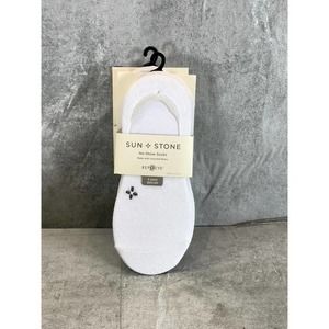 Sun + Stone Men's Solid White 3-Pack No-Show Socks SZ 10-13